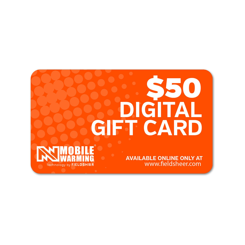 Mobile Warming Technology Gift Card $50.00 Fieldsheer Gift Card Heated Clothing
